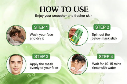 Anyumm™ Green Tea Deep Cleanse Mask Stick – Pore Refining & Oil Control Clay Mask by Cougex