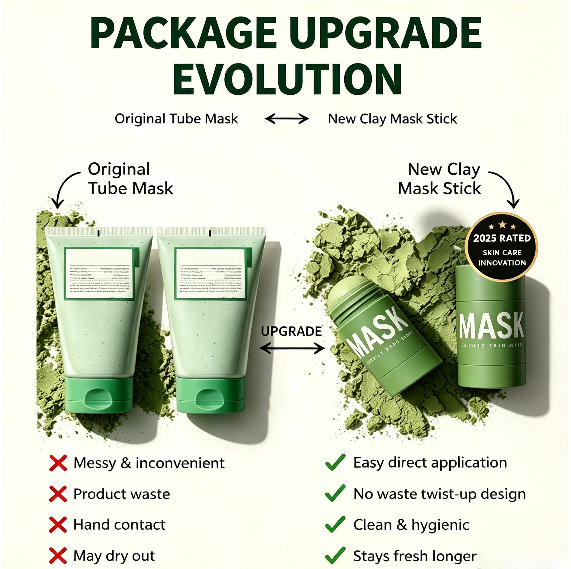 Anyumm™ Green Tea Deep Cleanse Mask Stick – Pore Refining & Oil Control Clay Mask by Cougex